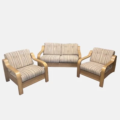 Juego de salón de madera curvada de roble Taylor-Ramsey moderno danés de colección años 70 Foto 1 de 4