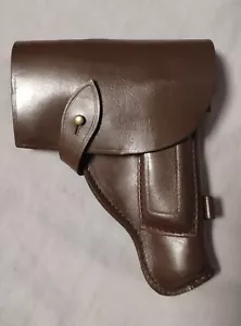 Military Soviet 9x18 Makarov Pistol Holster Brown Leather Army Officer - Picture 1 of 3