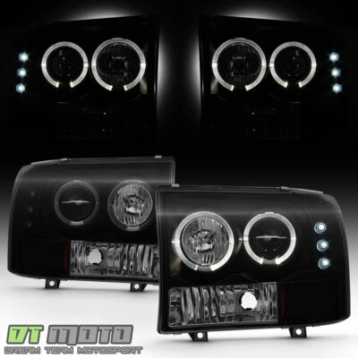 Lâmpada para faróis de LED Blk Smoke 99-04 F250 F350 Superduty excursão halo projetor - Imagem 1 de 4