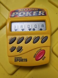 Radica Sports Draw and Deuces Poker Handheld Electronic Game Yellow Model Works
