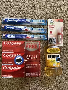 Fresh Breath Starter Pack! Colgate Optic White Stain Fighter Oral B Brushes & - Picture 1 of 11