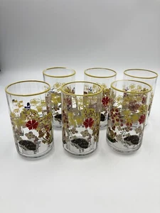 Juego de 6 vasos de jugo Anthropologie Nathalie Lete Hedgehog Mushroom de 10 oz - Imagen 1 de 9