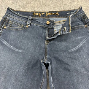VINTAGE Tag+ Jeans Womens 32 Blue Flare Bell Bottom 7016 Dark Wash Low Rise Y2K - Picture 1 of 16