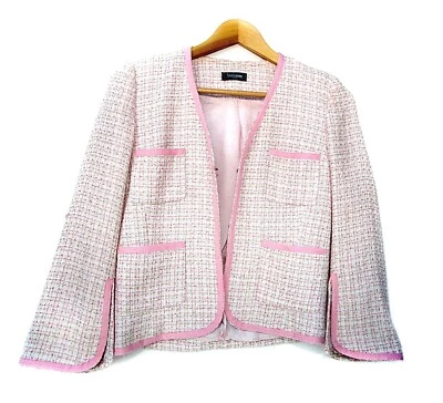 Sinequanone tweed light pink jacket long sleeve Chaqueta rosa claro size 38 FR - Photo 1/4