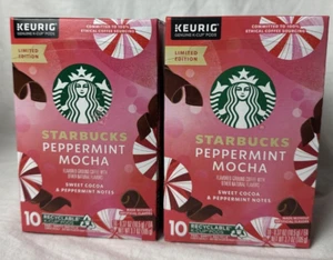 2 Box Delicious Starbucks Peppermint Mocha 20 K-Cups Christmas Cocoa Mint Yummy - Picture 1 of 7