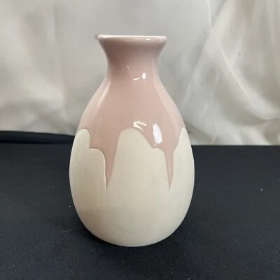 Isaac Mizrahi Vase Loves XO Sienna Hand Dipped Two-Tone Ceramic Stoneware Pink - Image 1 of 4