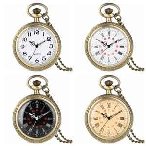 Vintage Quartz Pocket Watch Men Women Antique Open Face Steampunk Gift Trendy - Bild 1 von 17