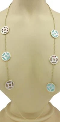 Ожерелье Ippolita перламутровая бирюза желтое золото 18 карат 6 круглых станций 37 дюймов L - Изображение 1 из 4