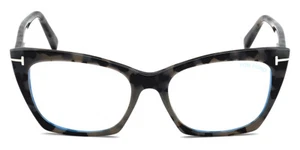 Tom Ford FT5709-B 54mm Cat Eye Shiny Dark Gray Havana  Sunglasses - Picture 1 of 4