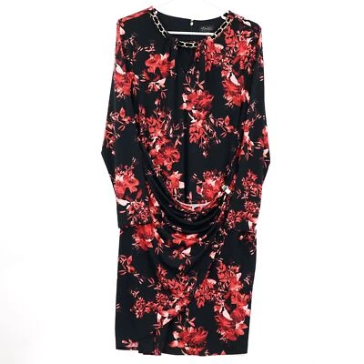 Vestido para mujer Thalia Sodi escote cadena manga larga $89, XX-grande, rojo combo Foto 1 de 3