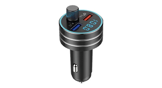 Car Bluetooth 5.0 FM Transmitter, Dual USB QC3.0/1A, Ambient Light, Hands-Free C - image 1 of 1