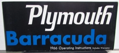 Plymouth Barracuda 1966 manual del propietario instrucciones de funcionamiento originales Foto 1 de 4