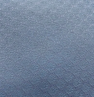Solid Dusty Blue with Woven Textured Shell Fans Upholstery Fabric 2 1/2 yds - Image 1 of 4