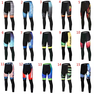 Miloto Men's Padded Cycling Pants Long Racing Biking Bicycle Tights Trousers - Image 1 of 3