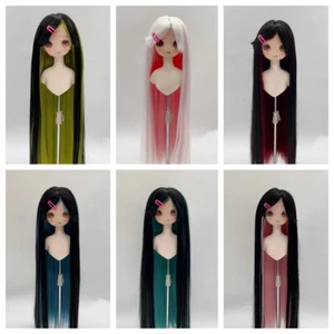 Pelucas para muñeca 1/3 1/4 1/6 BJD pelo largo suave alta temperatura recta hecha a mano - Imagen 1 de 18