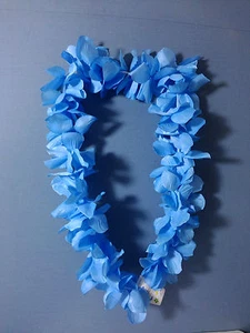 COLLANA HAWAII HAWAIANA TROPICALE FIORI CELESTE Party Festa Animazione LAUREA - Foto 1 di 1