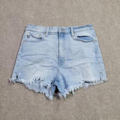 Pantalones Cortos de Jean Just USA Denim Para Mujer Grandes Azul Lavado Claro Dobladillo Deshilachado Informales Verano Foto 1 de 4