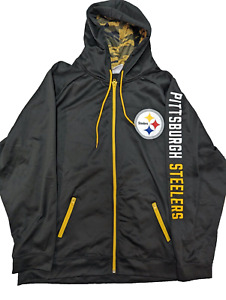 Zubaz NFL Pittsburgh Steelers Full Zip Training Jacket Size XL in Black