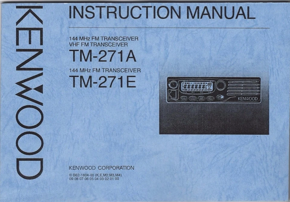 NEW Kenwood TM-271A/TM-271E Instruction Manual Book in English - Image 1 of 1