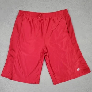 Starter Shorts Mens Medium Red 10 Inch Inseam Basketball Polyester Drawstring - Picture 1 of 9