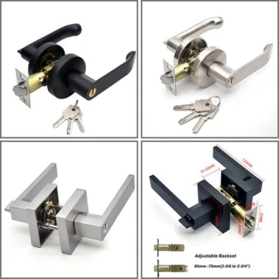 Entrance Door Handles Set Passage Entry Door Lock Knobs Set Privacy Locks W/Keys - image 1 of 4