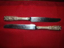 LOT OF 2 WESTMORLAND STERLING SILVER MILBURN ROSE FRENCH BLADE KNIVES NO MONO