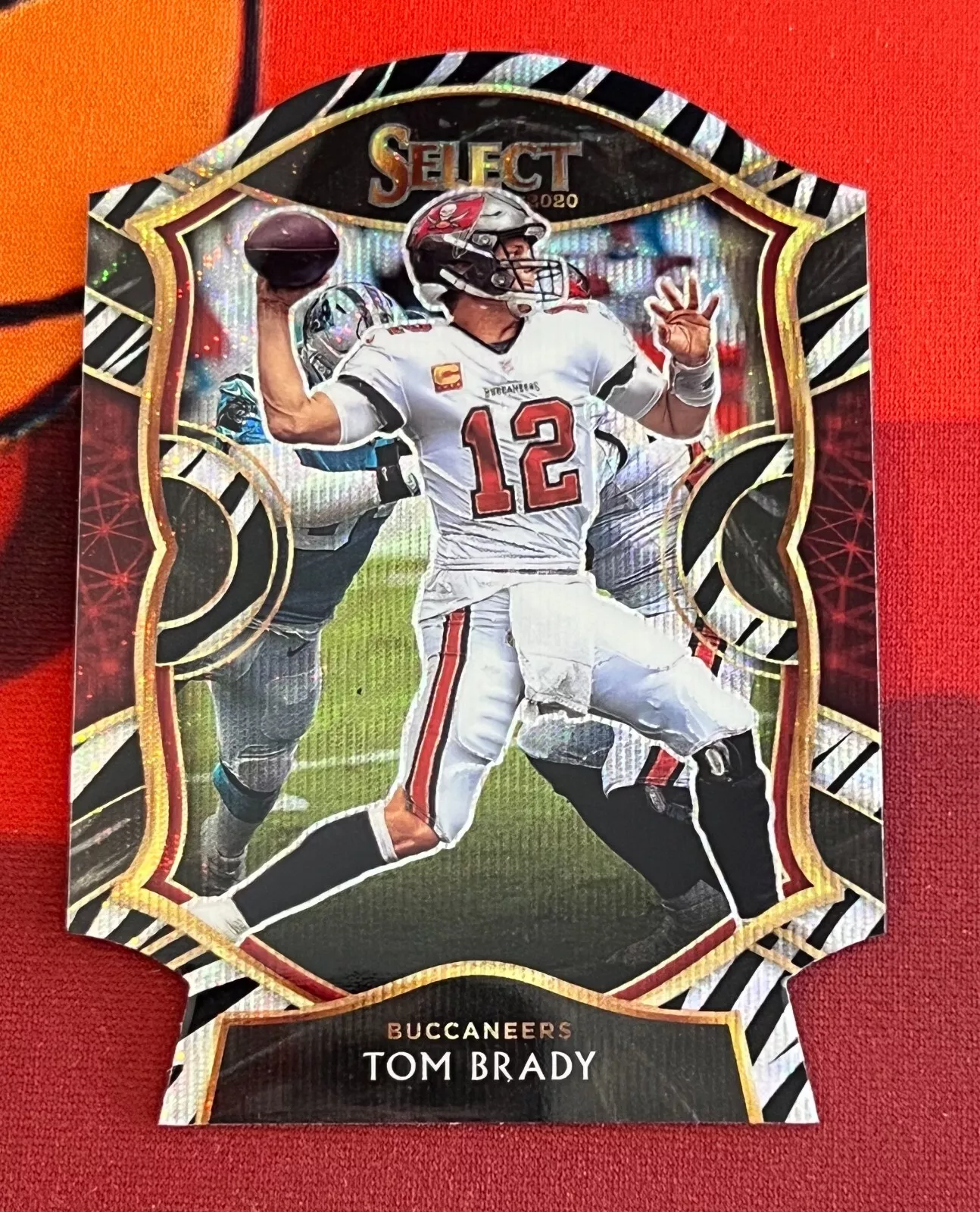 2020 Panini Select Football Tom Brady Concourse Zebra Die-Cut Prizms