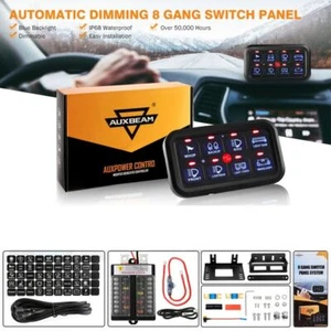 AUXBEAM 8 Gang Switch Panel Universal Circuit Touch Light Pod Control Box Button - Picture 1 of 12
