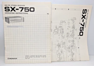 Pioneer SX-750 AM/FM Stereo Receiver Original Operating Instruction W/Schematic - Picture 1 of 3