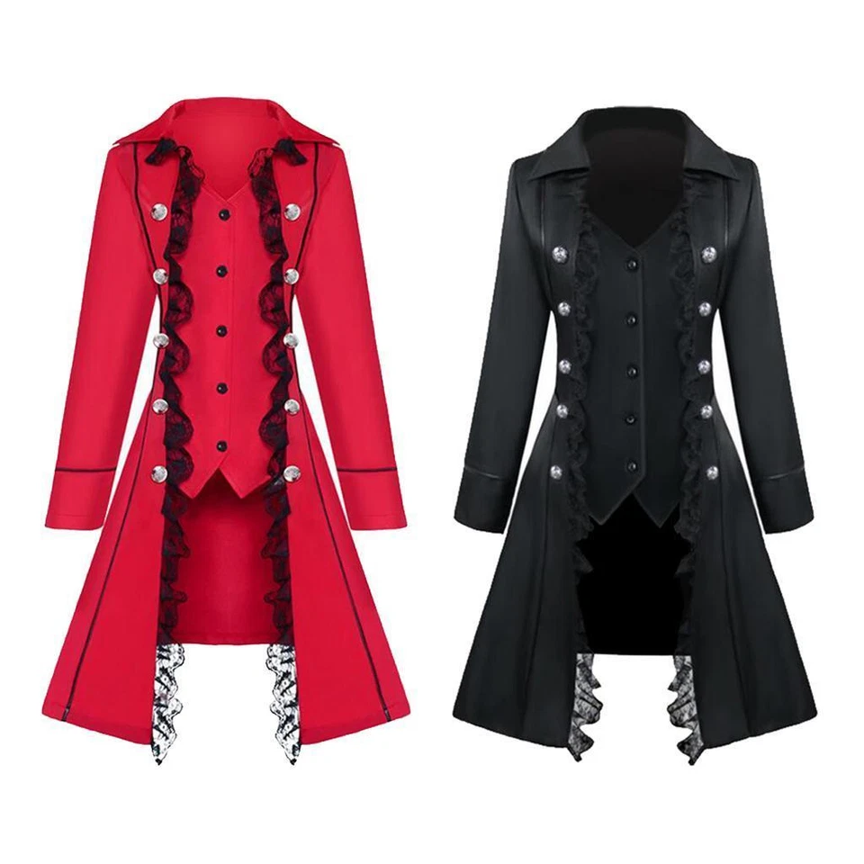 Retro Women's Steampunk Gothic Coat Medieval Cosplay Costume - Image 1 of 1