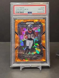 JOHN METCHIE RC 2022 Panini Prizm Orange Ice #316 PSA 10 Texans Rookie - Foto 1 di 1