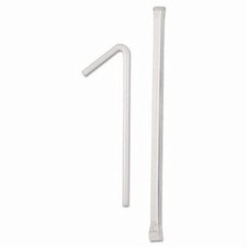 Dixie Wrapped Flex Straws, 7 3/4", Polypropylene, White (Dxefxw7)