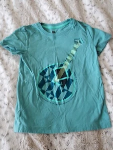 Tea Collection Boys 6 Teal Green Shirt Portuguese Poets Guitar Mandolin - Picture 1 of 4