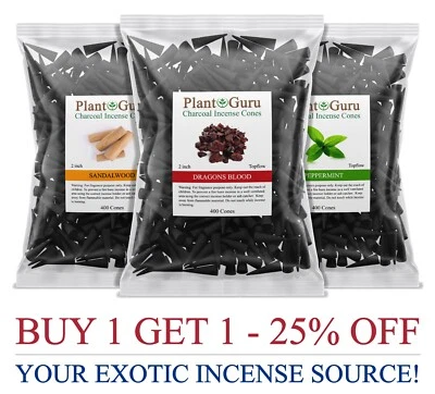 400 conos de incienso de carbón Jumbo de 2" TOPFLOW a granel para soporte de quemador lote de variedad Foto 1 de 4