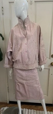 V.S.O.P. Conjunto Chaqueta/Falda COÑAC VINTAGE AÑOS 80 Cuero Rosa GLAM ROCK Talla M 9/10 Foto 1 de 4