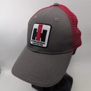 International Harvester Rosso e Grigio Cappellino Camionista Bicolore Maglia Regolazione 540 Custodia Ih - Foto 1 di 11