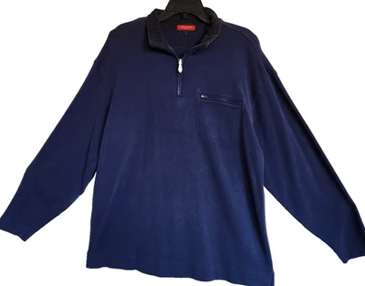 Austin Reed London Hombre Azul Marino 1/4 Cremallera XL 100% Algodón Jersey con Bolsillo con Cremallera Foto 1 de 4