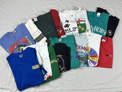 LOTE DE 16 camisetas vintage para adultos talla S-XL gráficas de una sola puntada paquete de revendedor Foto 1 de 4