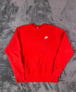Sudadera Nike Club Polar Cuello Redondo Para Hombre Pequeña Roja Pullover Swoosh Logo - Imagen 1 de 6