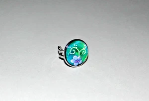 Anello con fiori regolabile in vetro di Murano lavorato a lume - Foto 1 di 4