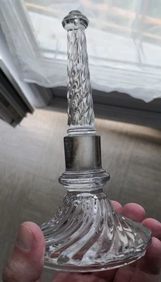 Ancien Baguier verre moulé style Baccarat ou pied salière serviteur sel poivre - Photo 1/4