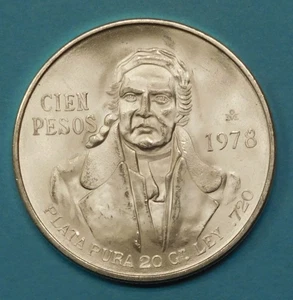1978 MEXICO 100 PESOS  MEXICO CITY - Silver - UNC. - Picture 1 of 2