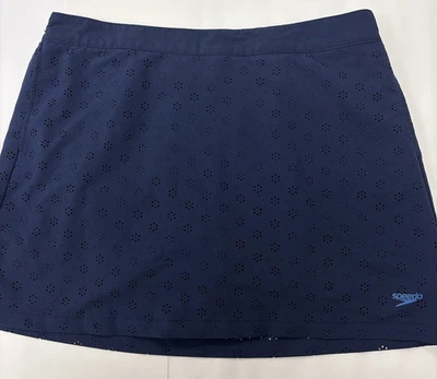 Speedo Floral Swim Skort Womens XL Navy Blue Minimalist Coastal Beach Wear - Image 1 of 4
