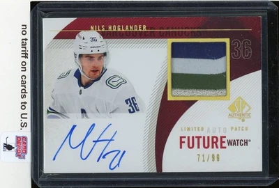 2020-21 SP Authentic '10-11 Retro Future Watch Patch Auto Nils Hoglander 71/99 - Image 1 of 2