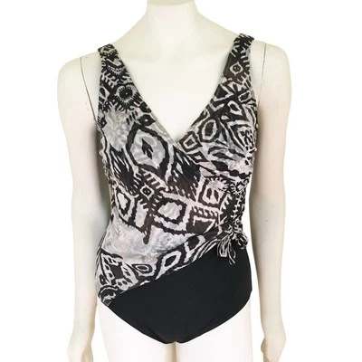 CHRISTINA Tribal Print One Piece Wrap Front Swimsuit Bathing Suit WOMEN'S 10 - Image 1 of 4