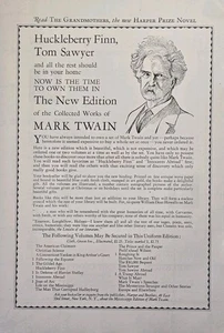 The Collected Works of Mark Twain Nueva Edición por Set o Volume Print Ad 1927 - Imagen 1 de 4