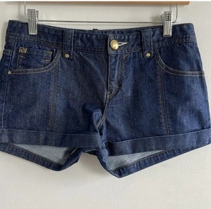 Armani Exchange Blue Denim Shorts With Metallic Detailing Size 2 - Picture 1 of 5