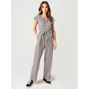 XÍRENA Sz Large L Haven Tile Geometric Print Cassi Jumpsuit Belt Flutter Sleeves - Picture 1 of 13