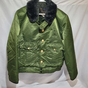 Vintage U.S. Border Patrol The Lawman Jacket Green Fur Size 42 Padded Insulated - Picture 1 of 24