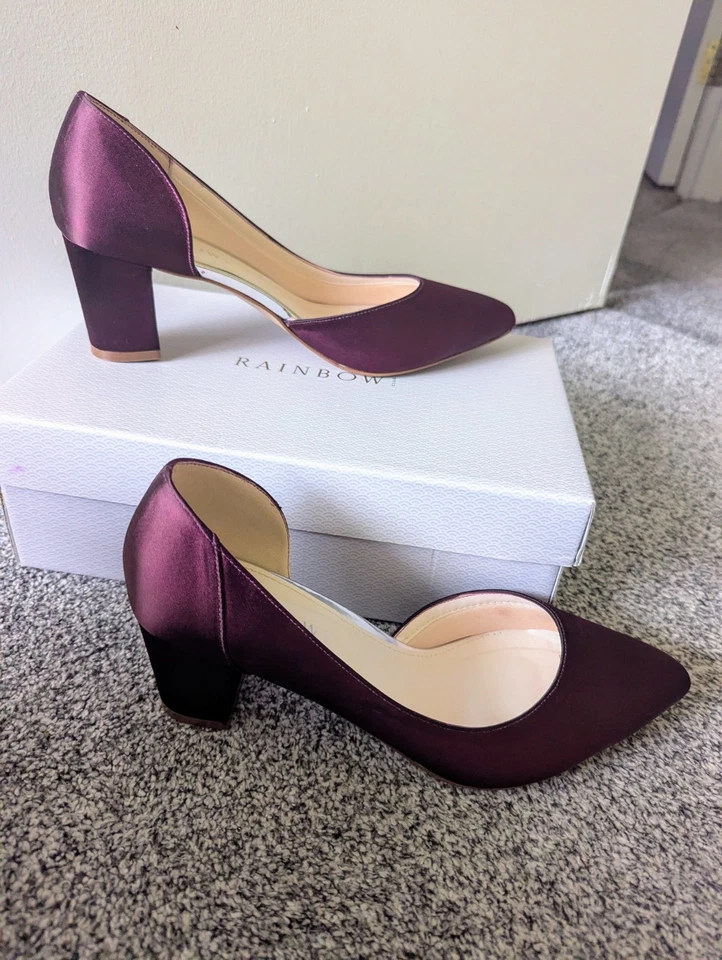 Rainbow Club wedding shoes HARRIET size 8/41 Purple Satin Party Heels New £129 - Image 1 of 4